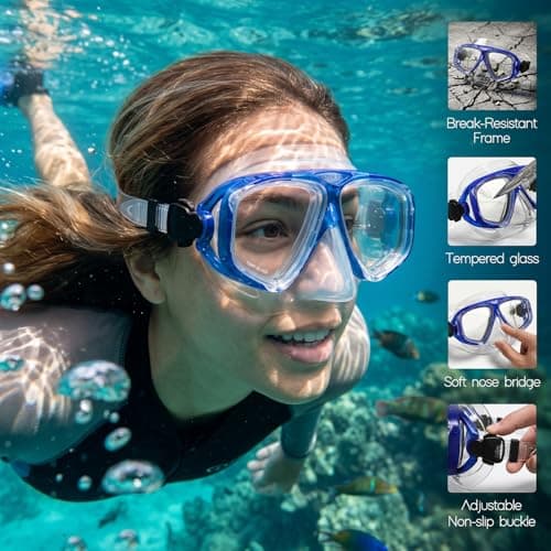 Wide Angle Snorkel Set Adults, Anti Fog & Breath Easy Airflow Tech, Yellow — view 3
