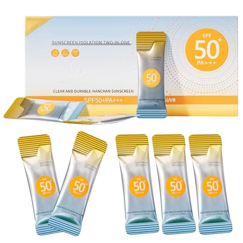 50 Pcs Mini Sunscreen Travel Size, Mini Sun Cream Multipack, Sunscreen SPF 50+, for Outdoor, Travel & Daily Use