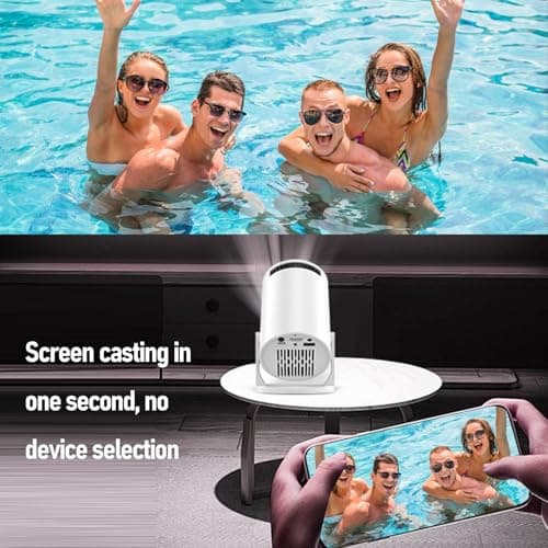 Oreilet Movie Projector, Manual Focus Small Portable Video Projector Home Theater for Indoor Outdoor Bedroom Office, Tech Gifts for Men Women, 240° Rotation — view 3