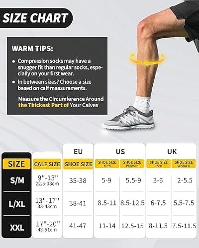 CAMBIVO Compression Socks 3 Pairs for Men & Women, 20-30 mmHg Flight Socks — view 4