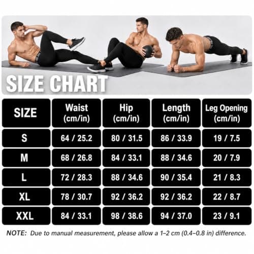 Mens Thermal Compression Leggings with Pockets, Fleece Lined Base Layer — view 3
