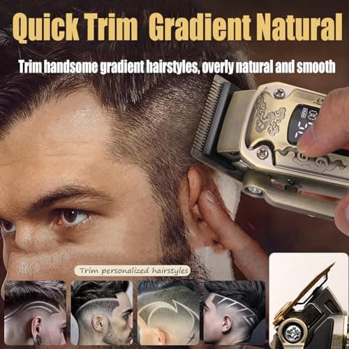 Hair Clipper for Men Professional Hair Trimmer Barber Clippers Set, Cord Beard Trimmer Hair Grooming Kit, Zero Gapped Rechargeable LED Display Haircutting Kit — view 2