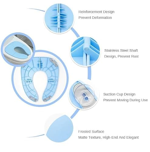 Ram® Kids Childrens Folding Potty Training Toilet Seat Travel Toilet Seat with Suction Cups — view 6