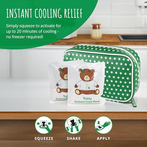 Mini First Aid Teddy Instant Cold Ice Pack - No Freezer Needed, Travel-Friendly Cooling Relief for Kids & Adults, Family First Aid Kit Essential, Pack of 2 — view 2