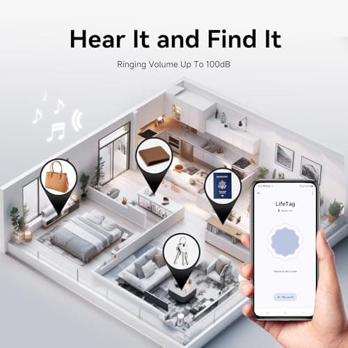 LifeTag Bluetooth Tracker for Android, Google Certified Item Finder, Smart Tracking Tag for Google Find Hub, Finder for Keys, Luggage, Suitcase, Backpack, Purse, Black 1 Pack — view 6