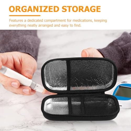 Portable Cooler Bag for Medication Eva Insulated Black Travel Case — view 3