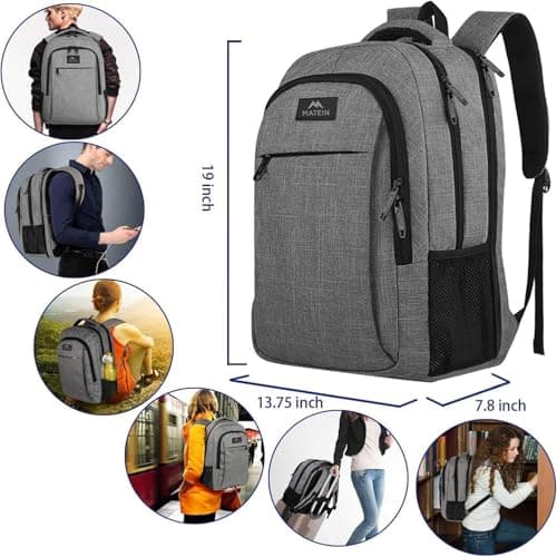 MATEIN Laptop Backpack 17.3" Large Anti-Theft Backpack, Rucksack for Men — view 3