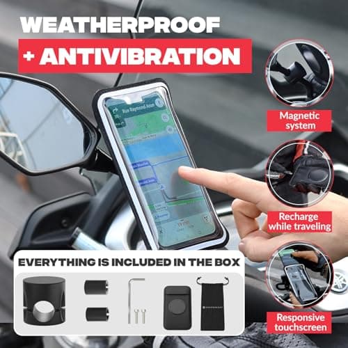 Shapeheart Phone Holder for Motorbike Mirror & Detachable Magnetic Pouch — view 3