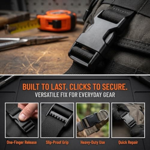 Vosali 2 Pack Replacement Plastic Buckle Clips, Side Release Buckle — view 4