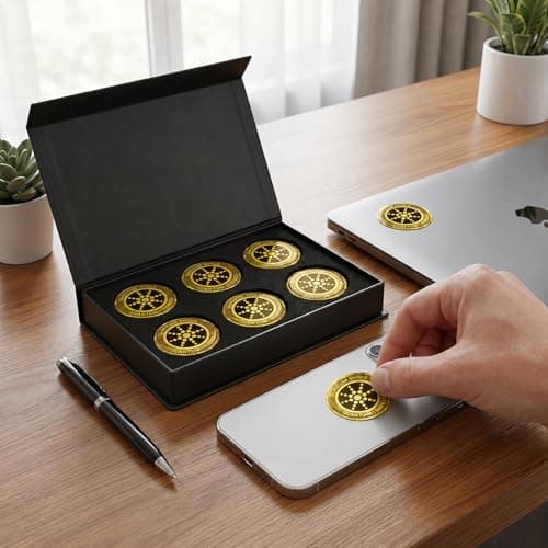 Phone Protection Stickers 6pcs Slim Self Adhesive PVC Decals for Smartphones Tablets Laptops WiFi Devices Lightweight Design for Home Office Travel (Gold) — view 3