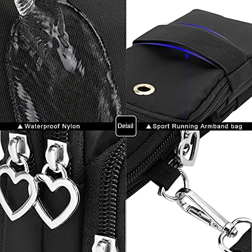 DOB SECHS 3 Layers Zipper Closure Waterproof Nylon Crossbody Bags With Adjustable Shoulder Strap Mobile Phone Wallet Bags For Women Girls Ladies — view 6