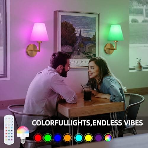 EIDEARAY Battery Operated Wall Lights,Rechargeable Wall Lights with 5000mAh Dimmable Detachable Charging Bulbs and Remote,Wireless Wall Light for Living Room Bedroom Bedside Farmhouse Hallway(2 Pack) — view 6