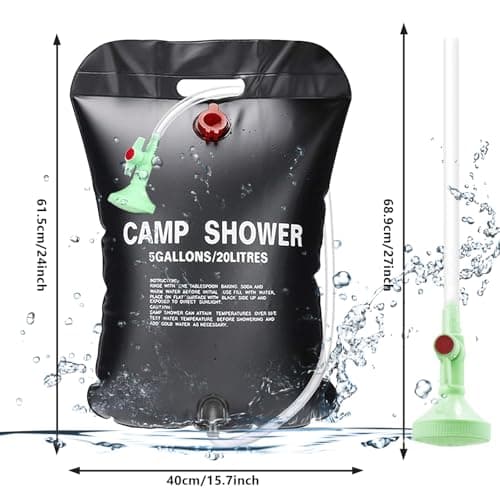 ECtury 20L Camping Shower, 5 Gallons/20L Portable Shower, Solar Shower for Camping, Camping Accessories for Hiking Climbing, Summer Camping Essentials, Camping Equipment — view 3