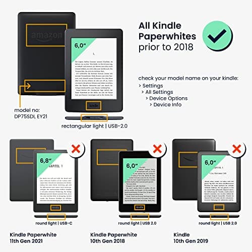 kwmobile Case Compatible with Amazon Kindle Paperwhite - Nylon Protective e-Reader Cover Folio Book Style Case - Red — view 6