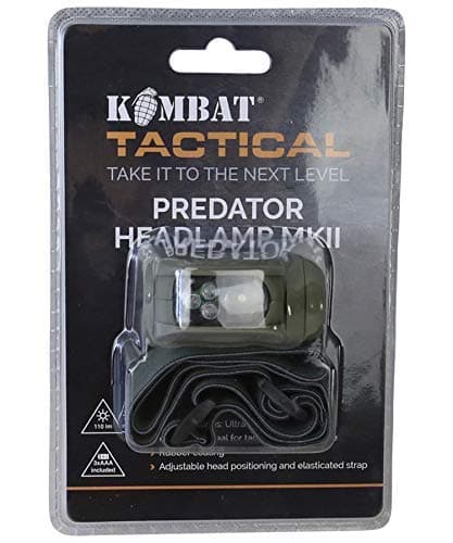 Army Tactical Military LED Headlamp Torch Red Filter Elasticated Olive Green Strap — view 2