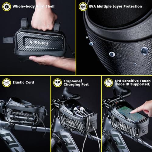 Waterproof Bike Frame Bag With Phone Holder, Handlebar Phone Mount For 6.9" — view 5
