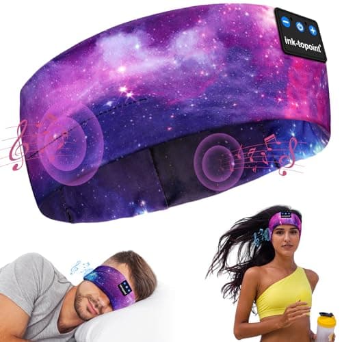 ink-topoint Sleep Headphones, Comfortable Headband Headphones for Side Sleepers - Bluetooth 5.4 Wireless Headphone with Ultra Thin Speakers for Sleeping,Sport,Travel | Eye Mask Design for Deep Sleep