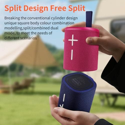 2 in 1 Magnetic Split Bluetooth Speaker, Color Blocking Waterproof Dual Splittable Portable Wireless Speaker 20W Loud Stereo Sound, Bluetooth V5.3, 24H Playtime, True Wireless Stereo for Home Outdoor — view 2