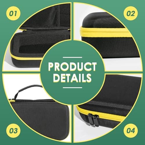 Gralara Hard Carrying Case for Car Jump Starter - EVA Protective Storage Bag with Handle, Shockproof Portable Organizer for Emergency Kit, Electronics (Case Only), Yellow Zipper — view 4