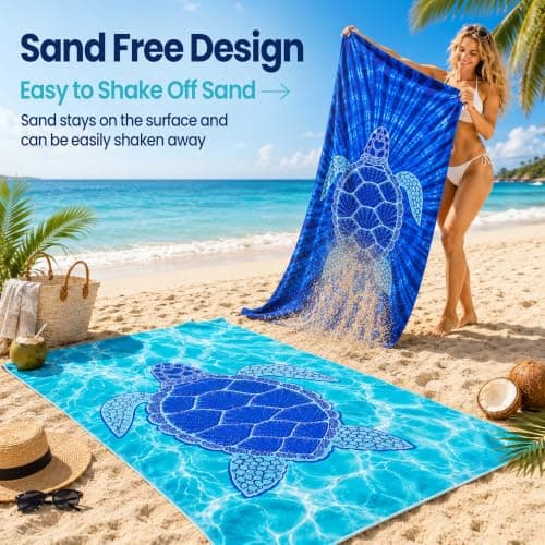 KUIYU 2PCS Microfiber Beach Towels 180x90cm Extra Large — view 4
