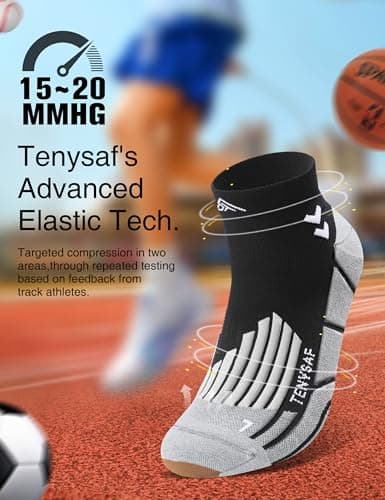 Lounwee Compression Ankle Running Socks: 360° Target Support for Arch — view 2
