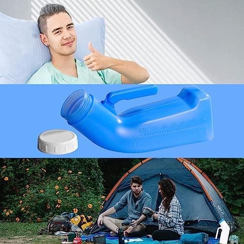 Urinal Bottle Portable Urinal Toilet 1L Male Plastic Pee Bottle Urine Bottles with Lid Wee Potty for Travel Tent Camping Emergency — view 6