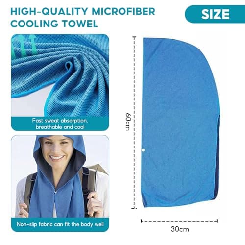 Cooling Hoodie Towel, 3 Pcs Microfiber Towel Wrap Neck Towel 60 × 30 cm — view 2