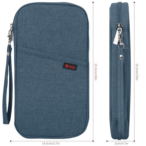 Vinsani Passport Holder Travel Wallet, RFID Blocking Document Organiser — view 2