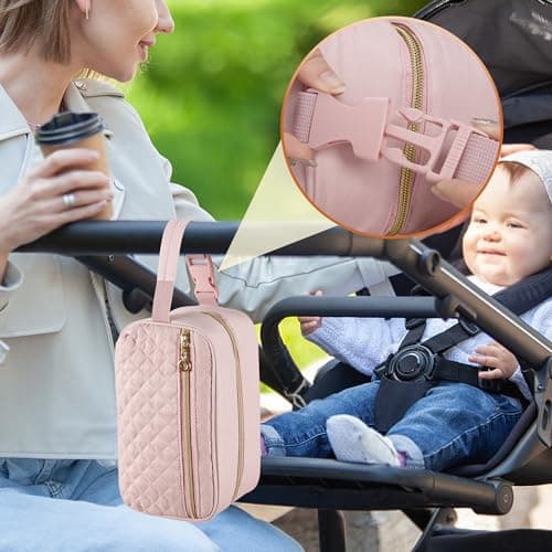 Damero Portable Breast Milk Cooler Travel Bag with 4 Ice Packs, Pink — view 6