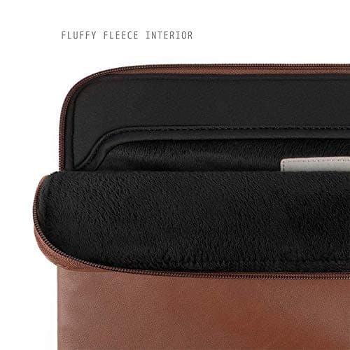 Comfyable Laptop Sleeve Compatible with 16 Inch MacBook Pro M5 Pro/Max A3428 A3429 M4 M3 M2 M1 2026-2019 & 15 Inch MBA (Loose Fit), Slim Protective PU Leather Bag Water-Resistant Case for Mac, Brown — view 2