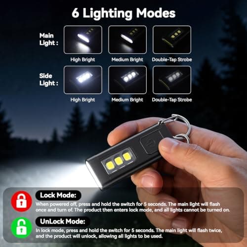 AXFEE Keychain Torch, 1PC LED Small Torch Keyring Light, 3 Modes — view 4