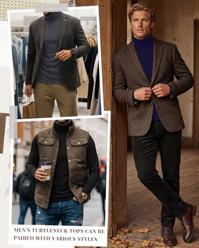 Riyiper 3 Pack Men's Thermal Turtleneck Long Sleeve Shirts 3Color L — view 5