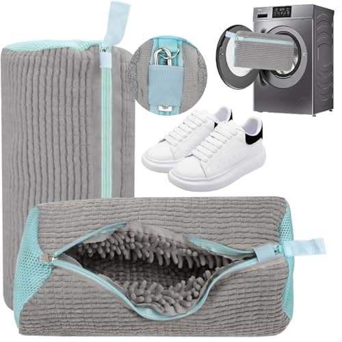 2Pcs Shoe Washing Bags for Machine-40x20cm Wash bag for Trainers-Grey