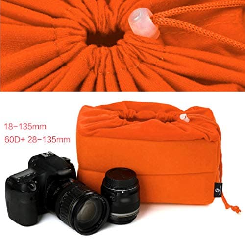Koolertron Padded DSLR Camera Insert Shockproof Camera Bag Insert Camera Partition Protective Bag Compatible with Sony Nikon DSLR Shot Or Flash Light (Orange) — view 3