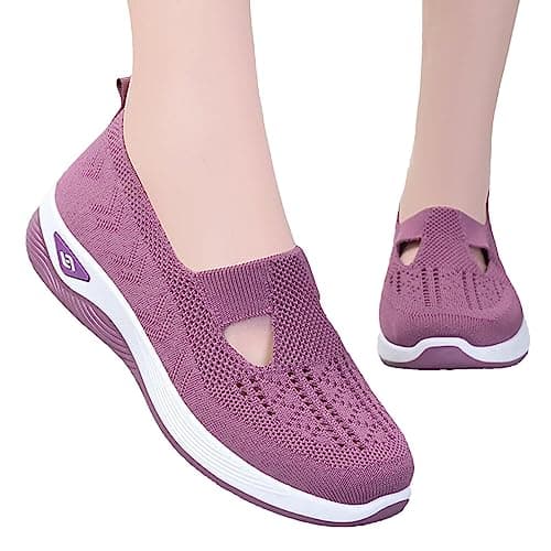 Women Orthopedic Casual Shoes Breathable Soft Sole Orthopedic Walking Shoes Women Orthopedic Walking Sneaker Lightweight Athletic Walking Shoes Purple
