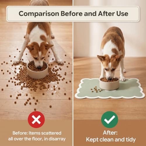 Guttiuaa 2 Pcs Pet Food Mat, 30x50cm Absorbent Dog Feeding Mats — view 5
