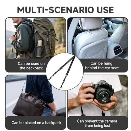 Funver Universal Black Tablet Shoulder Strap for Tablet Case, Adjustable & Detachable Carrying Strap Replacement with Quick Release Buckles for IPad Samsung Tab Cases Camera Bags (Buckle Style) — view 4