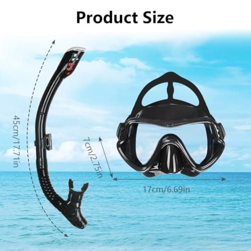 AOOSA Snorkel Set Adults, Anti-Fog Tempered Glass Snorkeling Gear — view 2