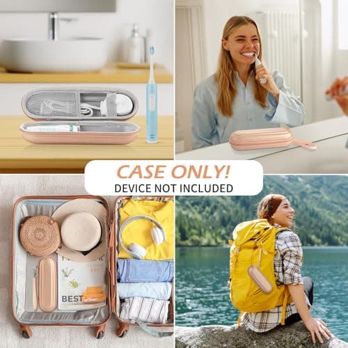 TYSORETY Toothbrush Travel Case for Oral-B/Oral-B Pro/Philips Sonicare Electric Toothbrush, Portable Travel Toothbrush Case (Gold) — view 5