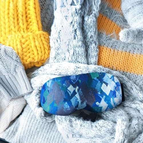 Civaner 4 Pieces Ski Snowboard Goggle Cover Sleeve Goggle Cover Microfiber Protective Lens Scratch Dust Protection for Travel(Light,Cool Style) — view 6