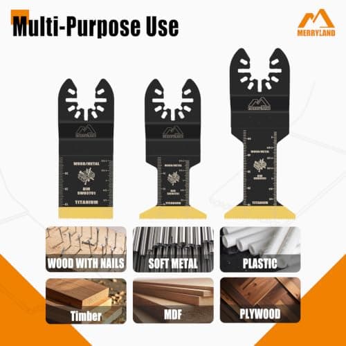 Merryland 23 Pack Titanium Oscillating Multitool Blades Mixed Quick Release — view 4