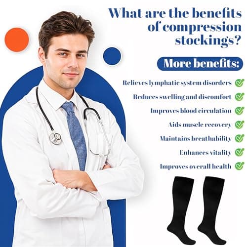 Compression Socks for Women Extra Wide Calf Plus Size Up to 7X — view 3