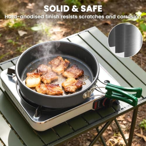Outsunny Camping Cookware Set, 8-Piece Ultralight Kit for 2 People, Grey — view 6