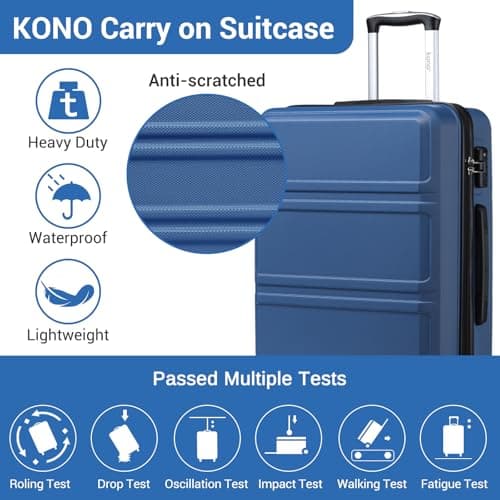 Kono 55x40x20cm Cabin Suitcase ABS+PC Hard Shell 20" Carry On Hand Luggage — view 5