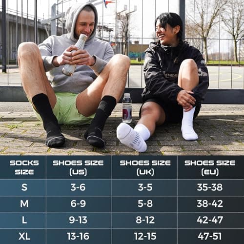 Rahhint Coolmax 3 Pack Compression Running Socks Men Women Anti Blister Socks Walking Socks with TAB Design, Compression Zone, Venting Mesh Network and Arch Support，White 8-12 — view 6