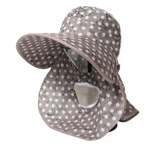 Breathable Sun Protection Hat with Neck Protection Wide Brim UPF 50+ Protection Perfect for Outdoor Activities as well as Travel Adjustable, all grey, One Size