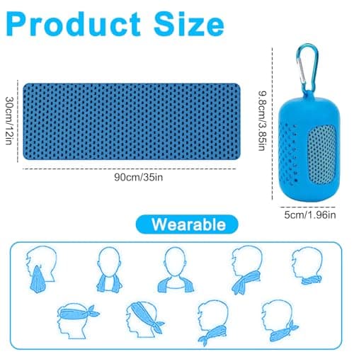 Gym Towels, 3 Pack Cooling Towel Soft Microfiber with Portable Silicone Sleeves, Breathable Instant Towels, Microfiber Soft Quick Dry Gym Towel for Sport Camping Swim Fitness(30 x 90cm, 3 Colors) — view 2