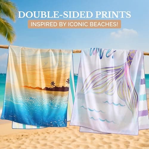Casa Platino 6-Pack Microfiber Beach Towels – Extra Large 71"x32", Quick-Dry, Sand-Free & Lightweight – Soft, Double-Sided Swim, Pool & Travel Towels for Men, Women, Kids & Beach Essentials – Marsa — view 6