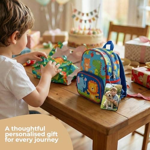 Cimpress Personalised Suitcase Tags, Custom Luggage Tag with Photo or Name, Address Card Included, Polyester 7 x 10 cm, White, for Family Holidays, Airport Travel, Cabin Luggage and Weekend Breaks — view 6