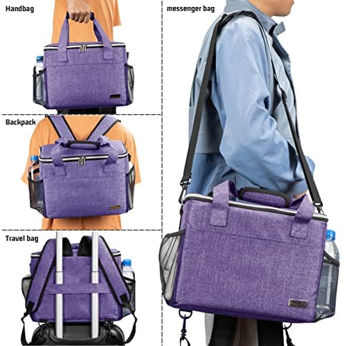 BAGLHER Dog Travel Bag Backpack Pet Supplies Backpack 5-Piece Set with Shoulder Strap 2 Lined Pet Food Containers 2 Foldable Feeding Bowls Essential Kit for Pet Travel — view 4